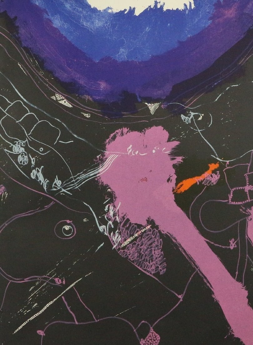 Josep Guinovart 1974 Lithograph Abstract Expressionist Print Barcelona Spain (1 of 10)