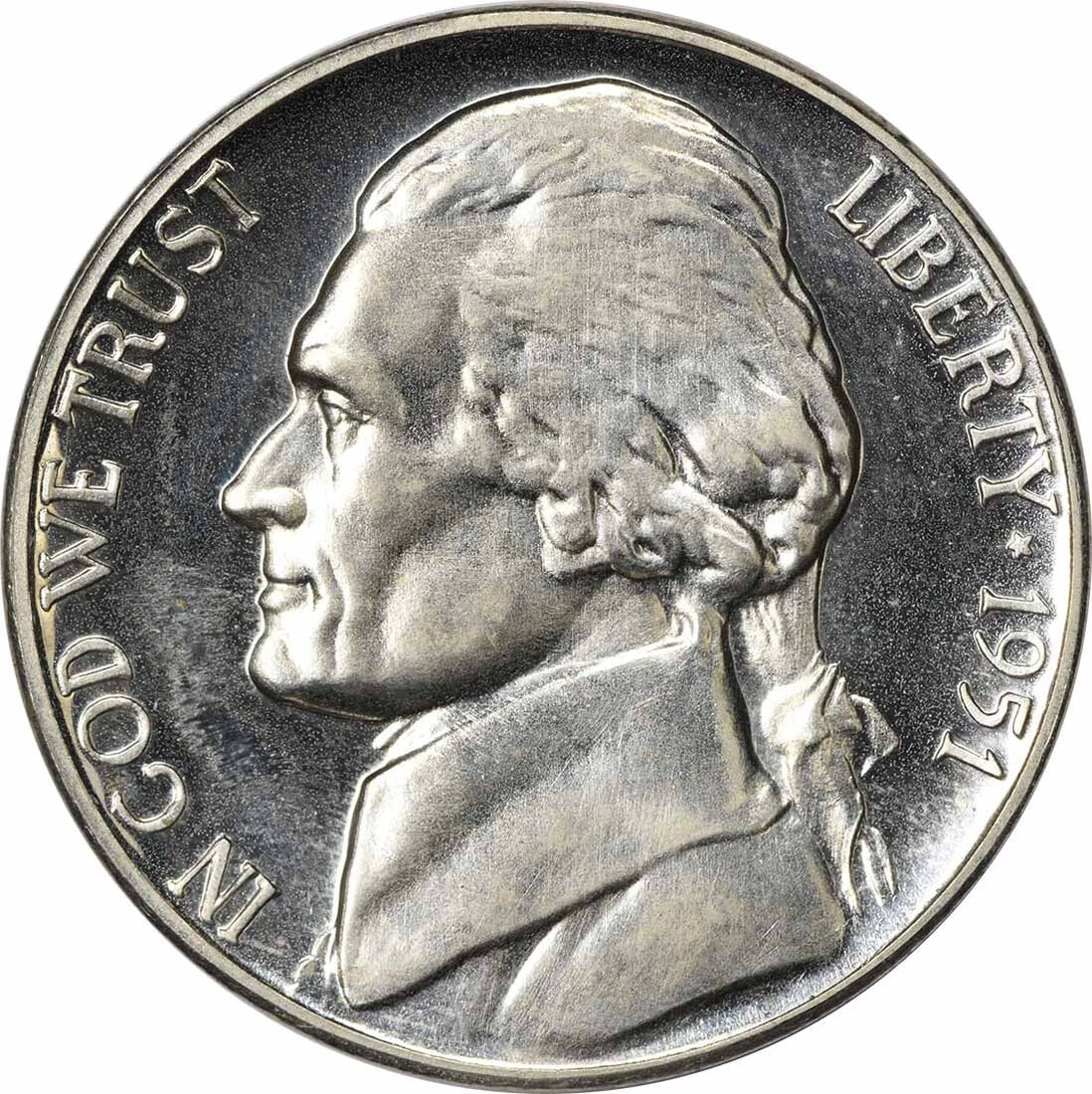 Uncertified Deep Cameo Choice 1951 Jefferson Nickel (1 of 2)