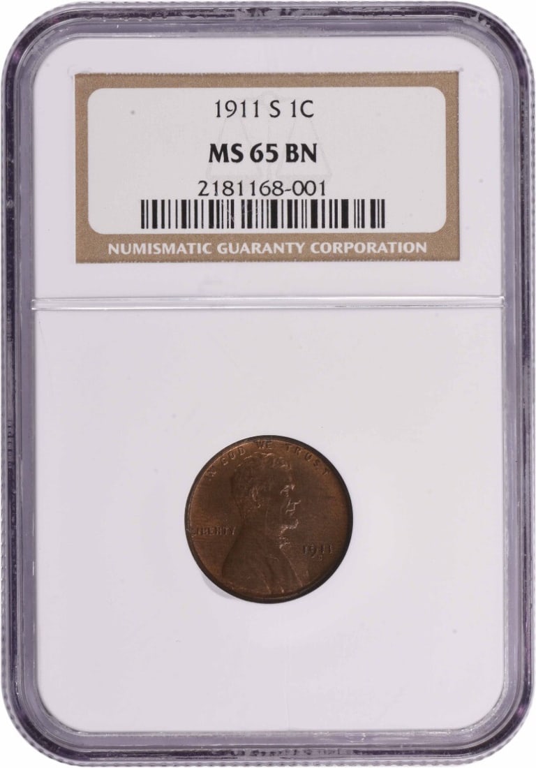 1911-S Lincoln Cent MS65BN NGC (1 of 3)