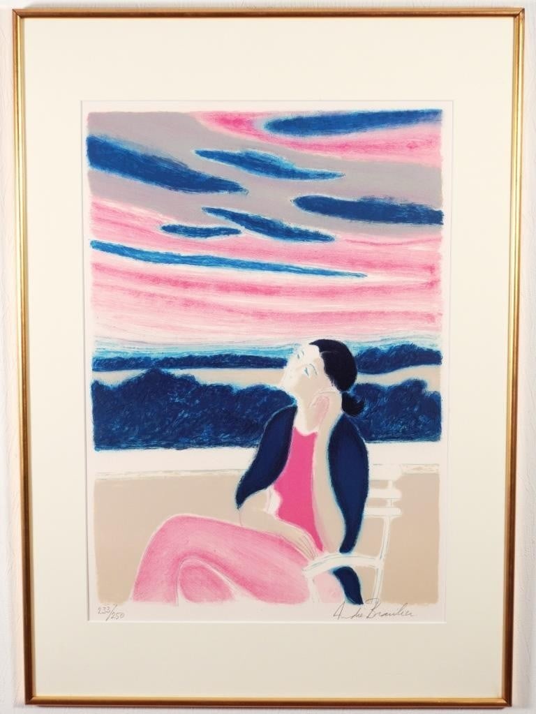 Andre Brasilier Harmony Lithograph Hand Signed ED 233/ 250 Framed Authentic (1 of 9)