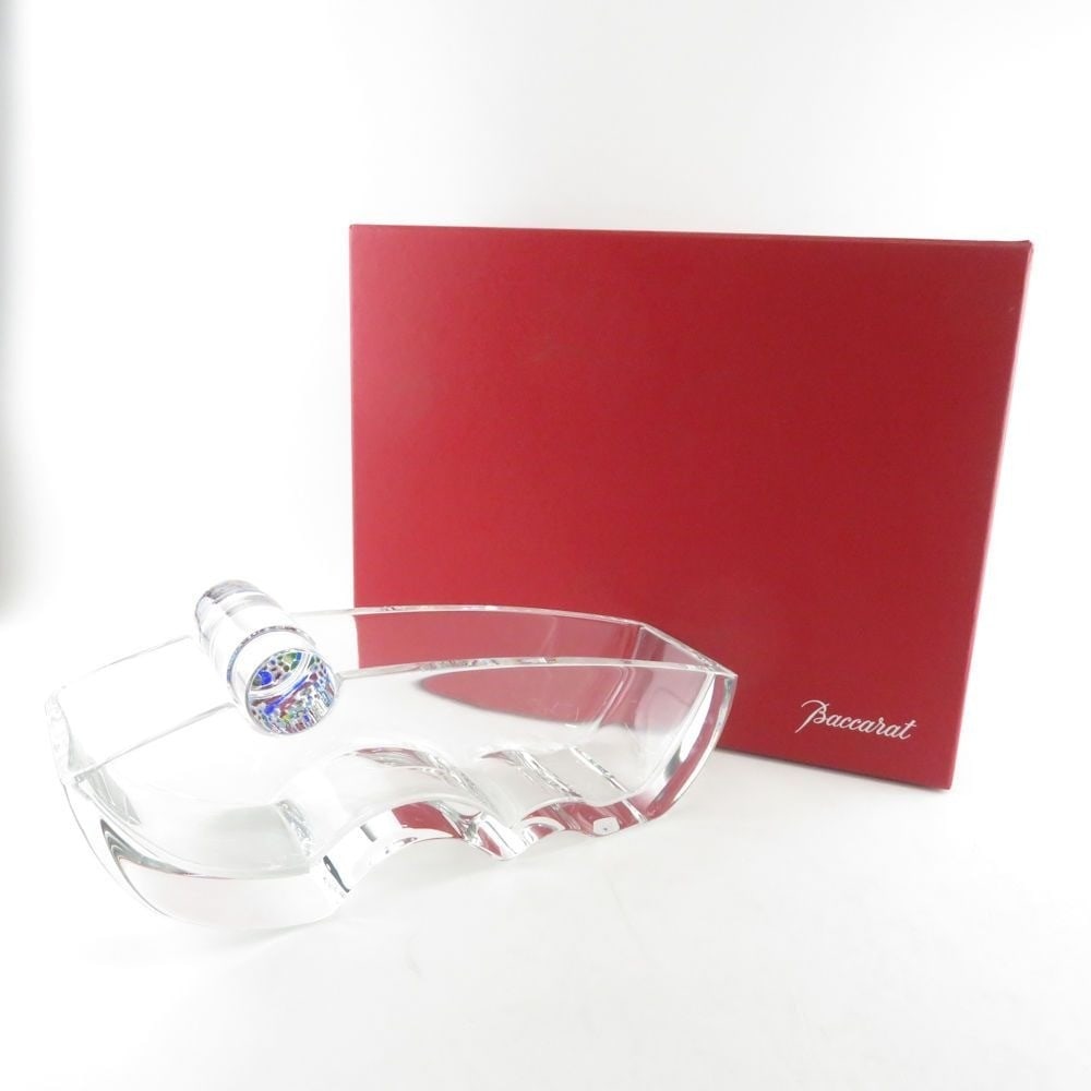 Baccarat Oceania Flower Vase Crystal Horizontal Clear Rare Luxury Home Decor (1 of 10)