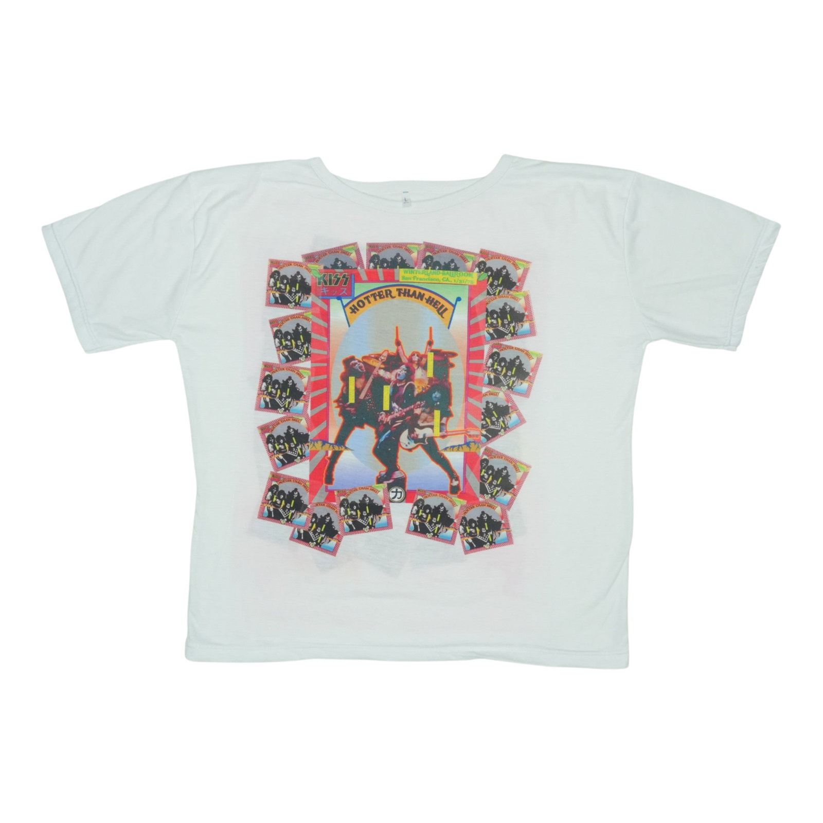 1980s Kiss Shirt: 1980s Kiss Shirt Get ready to rock with this authentic 1980s Kiss shirt, featuring bold front and back graphics that scream nostalgia. Made from 100% cotton, this vintage tee is in excellent condition