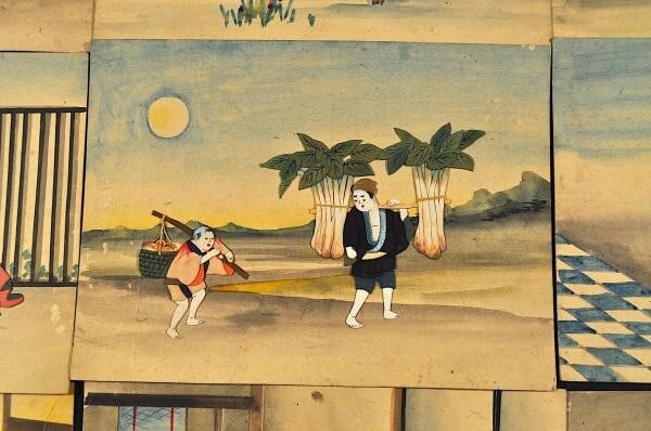 Japan Woodblock Prints Every month Dolls Month Battledore Fence Fusuma Scenery (1 of 6)