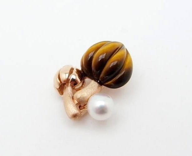 Mikimoto Limited Akoya Pearl Tiger Eye 18k Rose Gold Pendant (1 of 9)