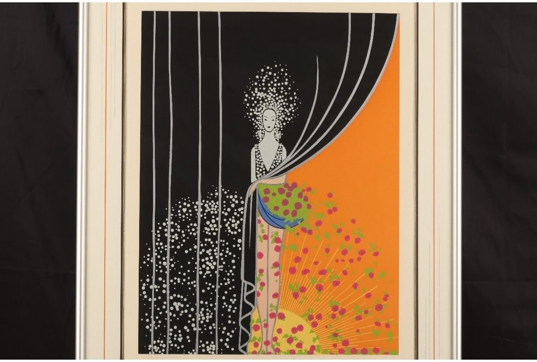 ERTE "Printemps" Embossed Color Serigraph Silkscreen Hand Signed Framed (1 of 10)