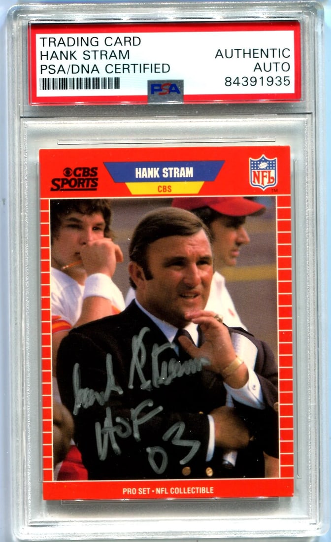 Hank Stram 1989 Pro Set Autographed Card is Authentic (1 of 2)