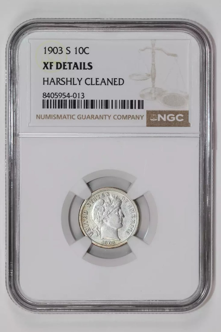 NGC XF 1903-S Barber Dime (1 of 2)