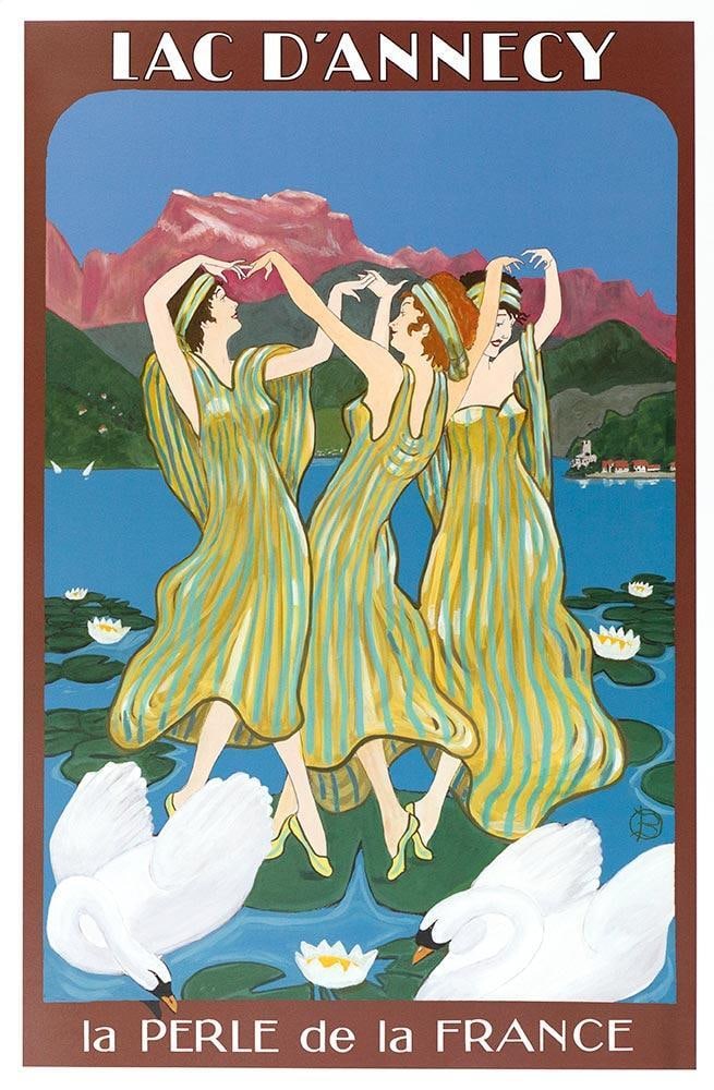Lac D'Annecy Bruce Skilbeck Original Travel Poster Signed Limited Edition 300 (1 of 1)