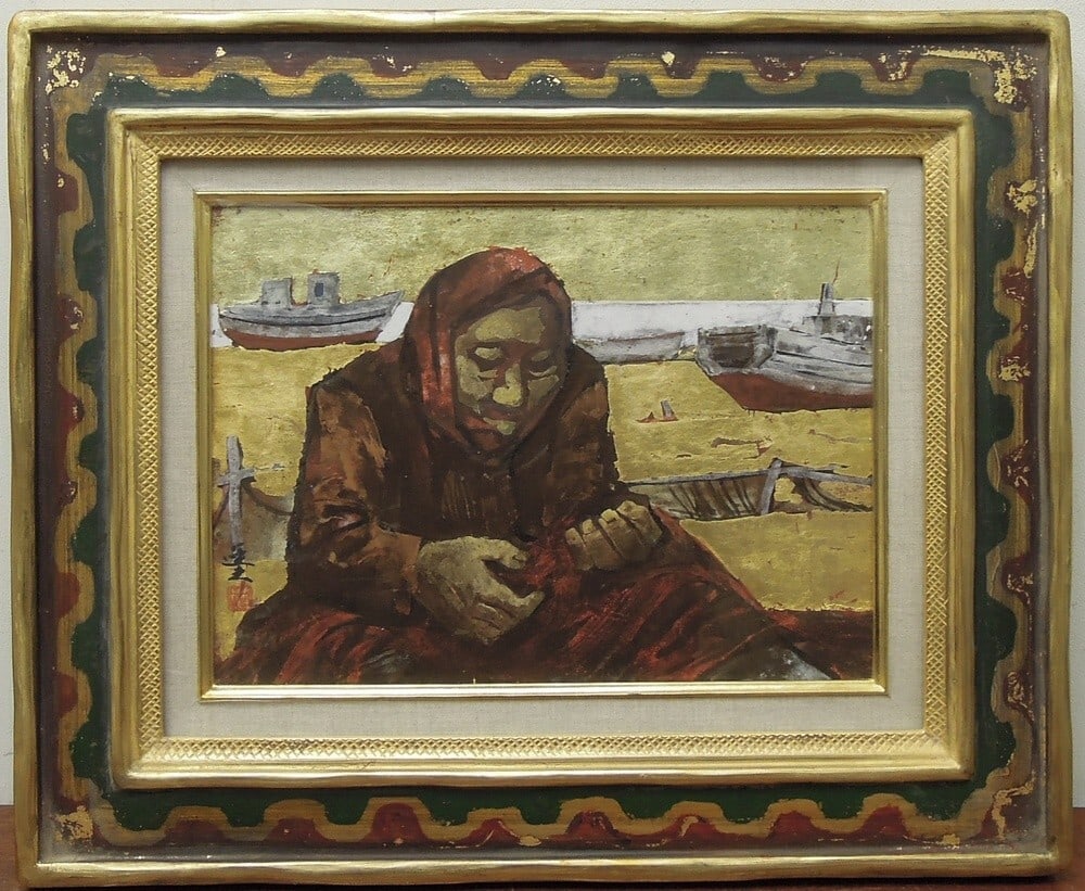 Japanese Women Painting Harbor Ship Boat of Hokkaido Sea (1 of 5)