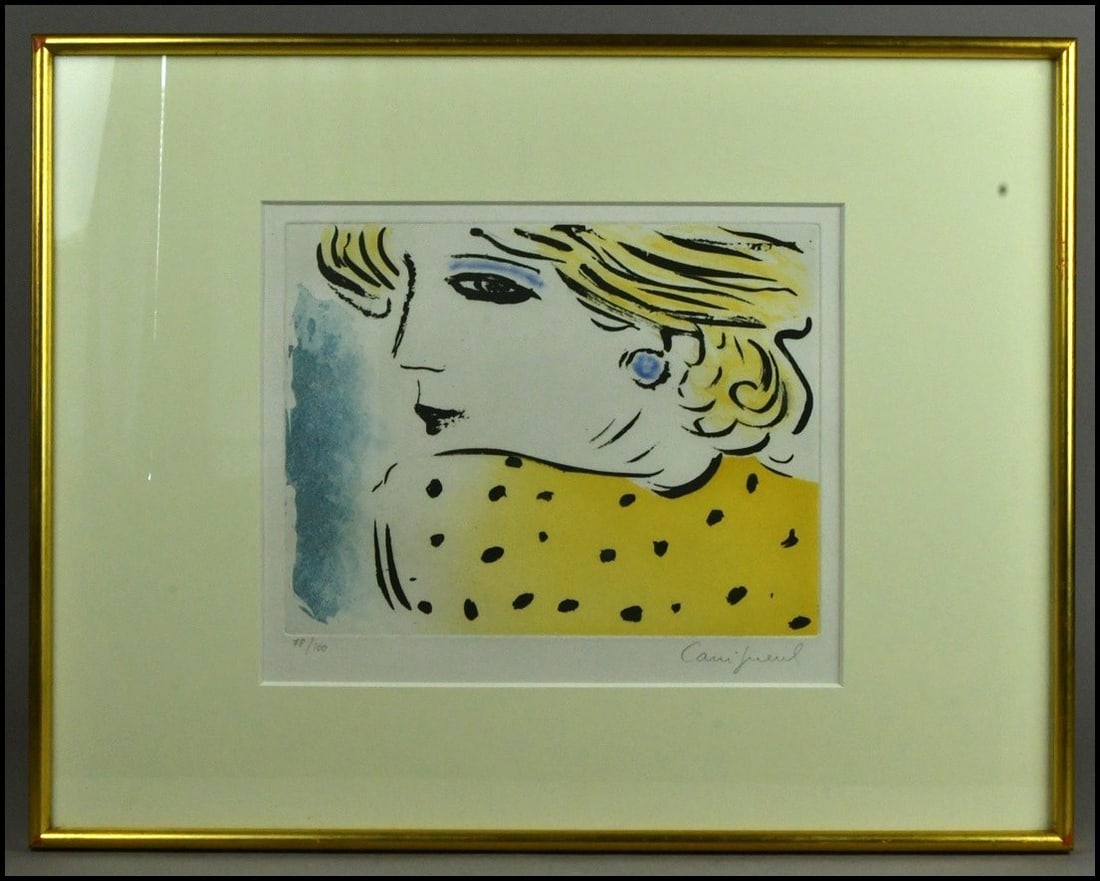 Jean Pierre Cassigneul Face V Lithograph Signed 78/ 100 Framed Art (1 of 10)