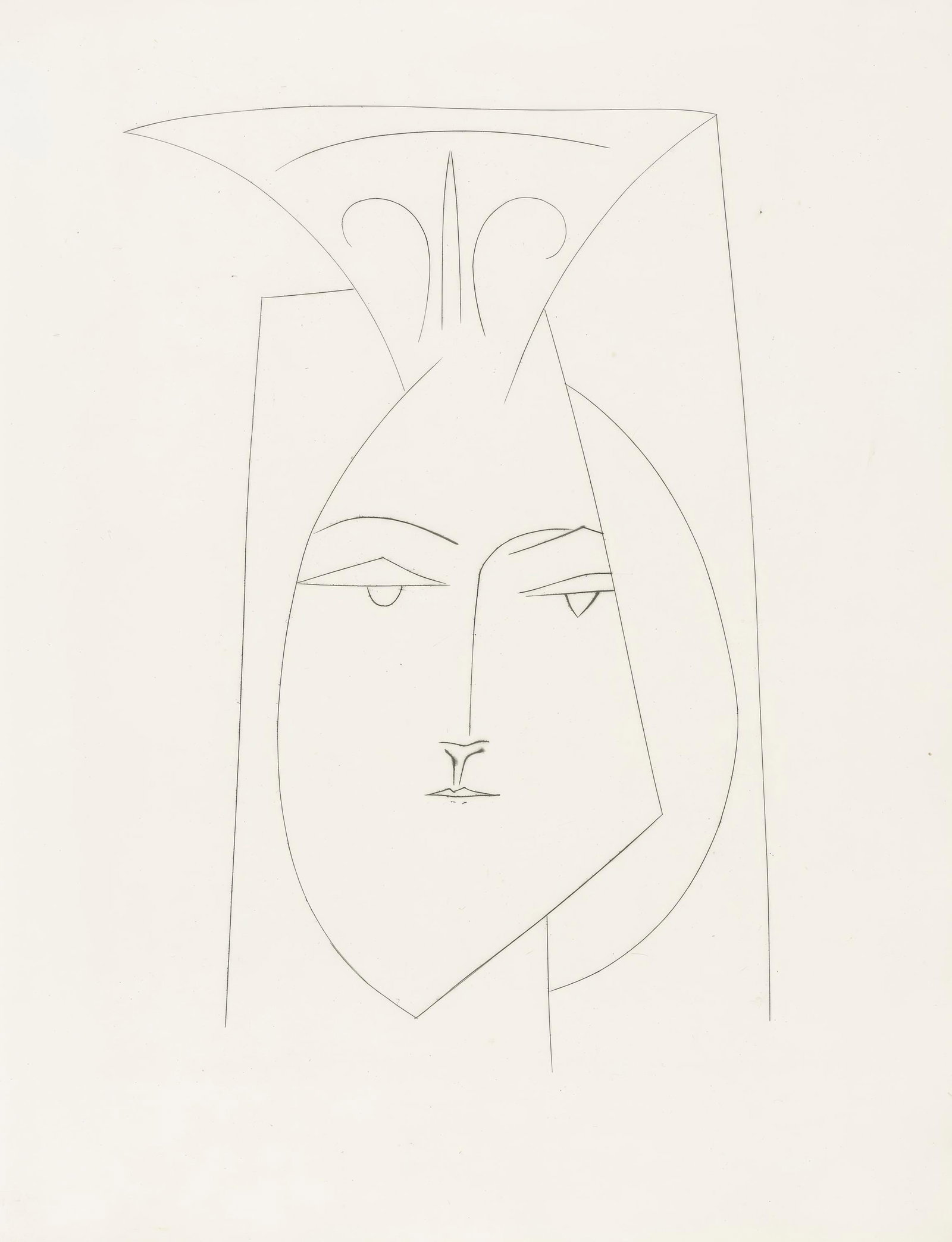 Pablo Picasso is an engraving from Carmen in 1949.: Pablo Picasso is an engraving from Carmen in 1949. Experience the mastery of Pablo Picasso in this exquisite 1949 engraving, Sans titre (Untitled), from the folio Picasso, Carmen. Printed by renowned 