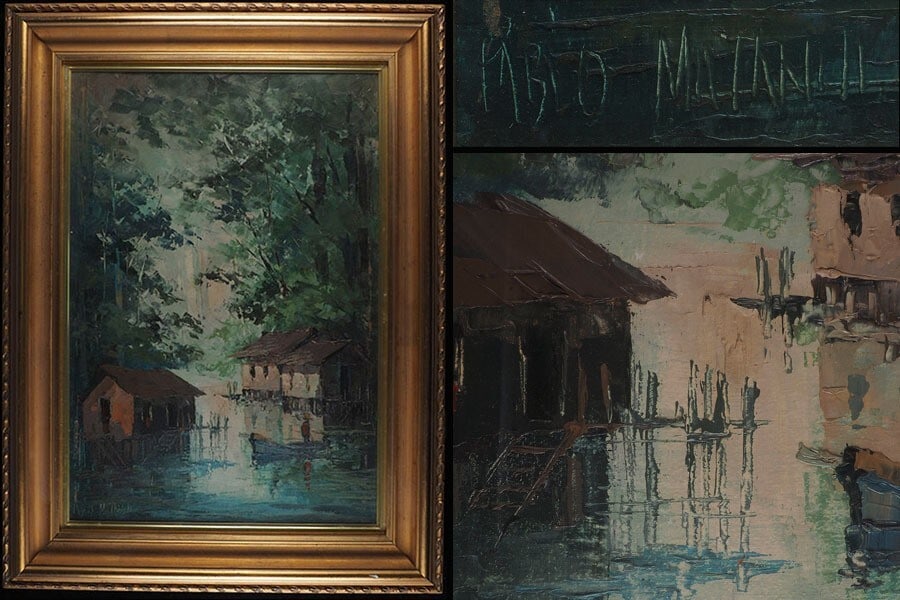 PABLO MATANIA (Brazilian) Original Painting Oil Canvas Signed Framed Landscape (1 of 10)