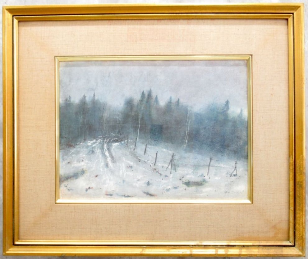 Bernard Gantner 1967 Signed Watercolor Winter Snow Landscape French Art: Bernard Gantner 1967 Signed Watercolor Winter Snow Landscape French Art Experience the serene beauty of Bernard Gantner's 1967 watercolor winter snow landscape, signed by the artist himself. This orig