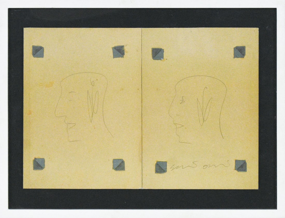 Shinro Otake Japan Artwork Pencil on paper Face 2 people Printed 30.339.5cm (1 of 1)