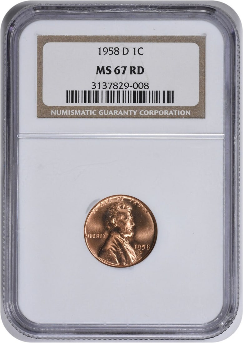 1958-D Lincoln Cent MS67RD NGC (1 of 1)