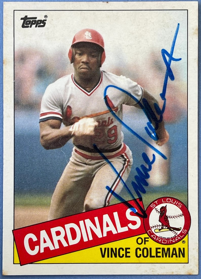 Vince Coleman Autographed 1985 Topps Traded Card (1 of 2)