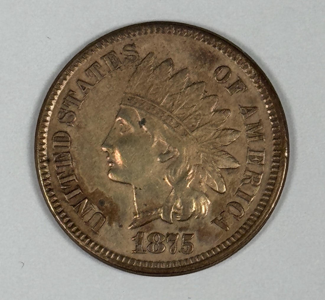 1875 INDIAN HEAD CENT AU DETAILS (1 of 3)