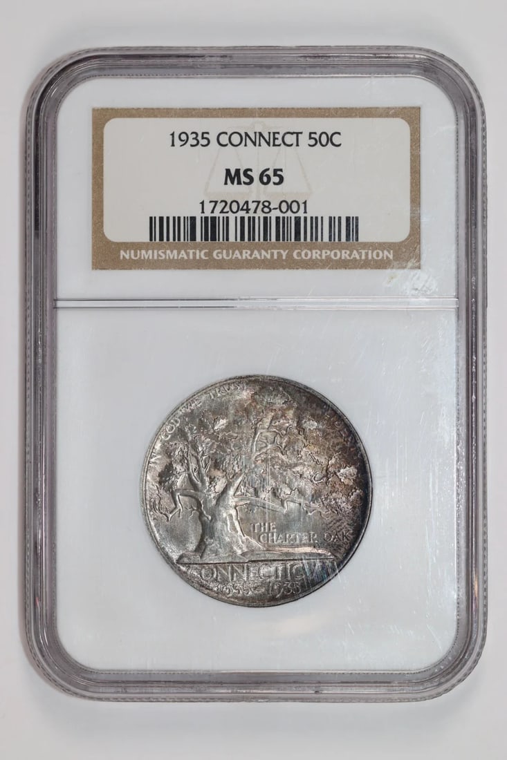 1935 CONNECTICUT COMMEMORATIVE HALF DOLLAR NGC MS65 (1 of 2)
