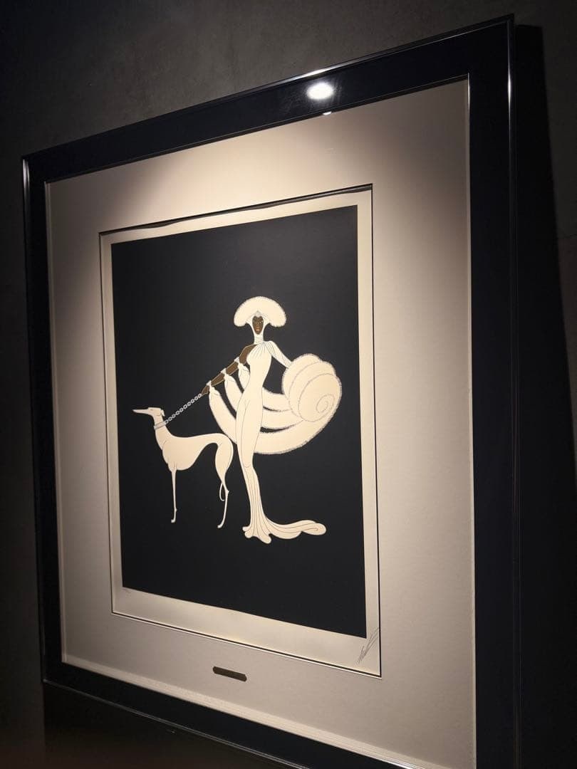 Erte Ebony and White Serigraph 1980s Signed ED 296/ 300 Framed Art Deco (1 of 9)