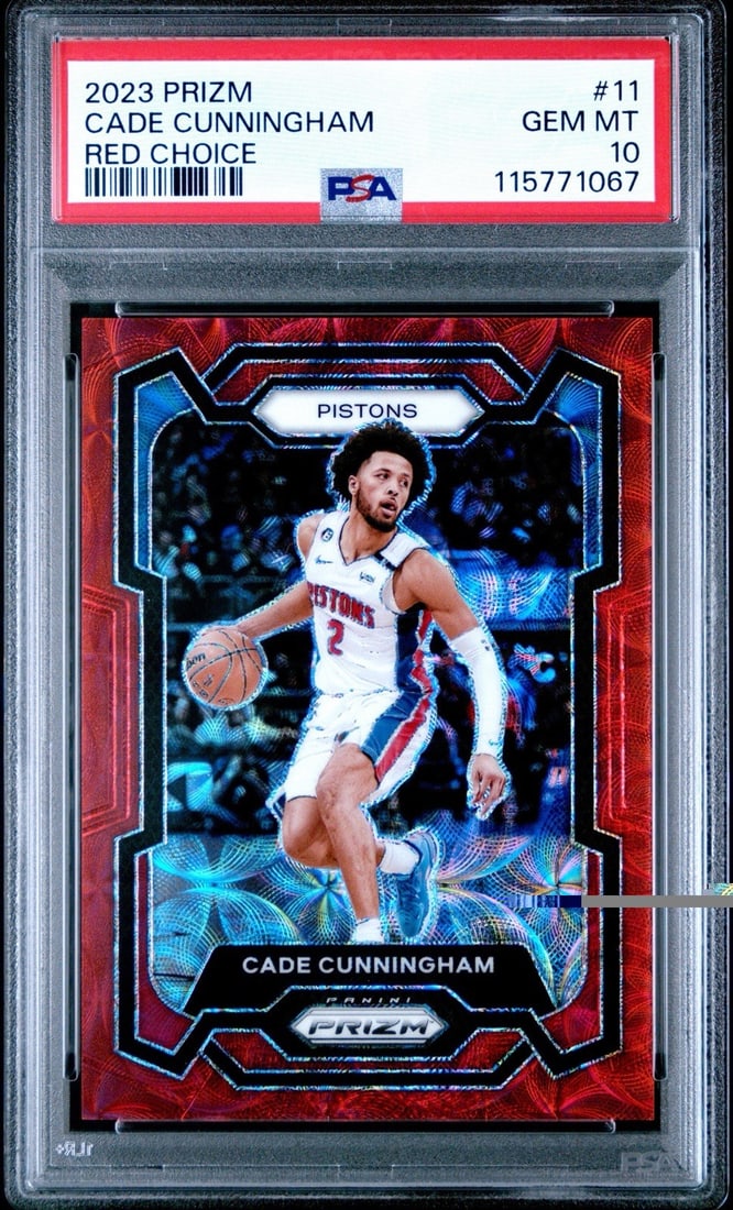 2023 PRIZM CADE CUNNINGHAM #11 RED CHOICE/ 88 PSA 10 (1 of 3)
