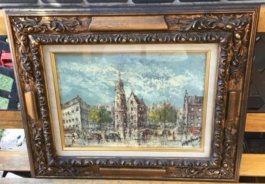 Willem G. Hopmans van Beukelaar "Cityscape Signed Original Oil Painting NL (1 of 8)