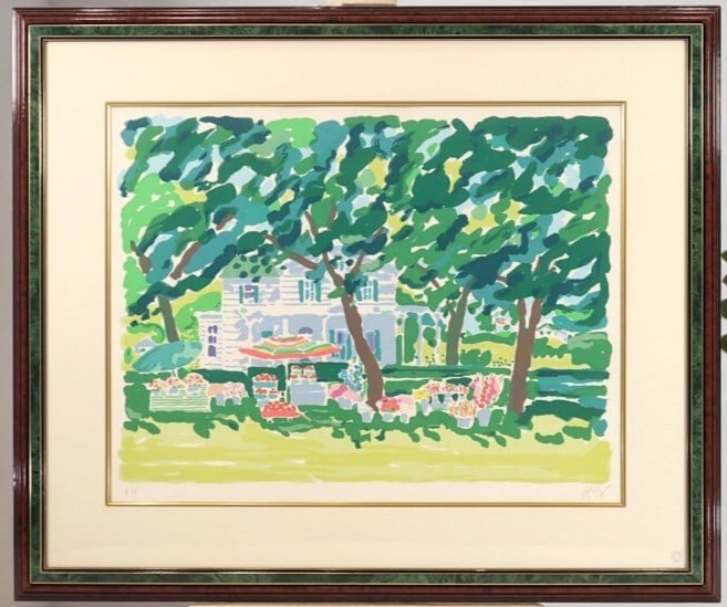 John Botz Limited Garden White House Art Framed Signed with Parasol (1 of 10)