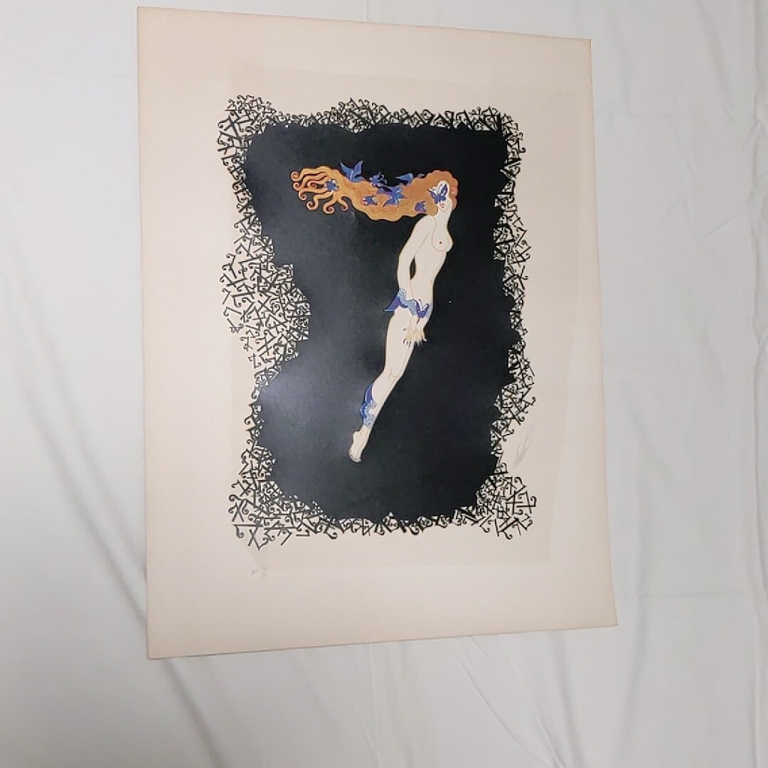 Authentic SIGNED Art Deco Collectible Print by ERTE Silkscreen Limited Edition: Authentic SIGNED Art Deco Collectible Print by ERTE Silkscreen Limited Edition Experience the opulence of Art Deco with this stunning, limited edition print signed by the legendary Erte. Created