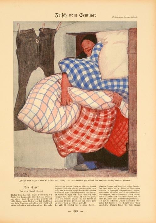 Simplicissimus 1913 By Spiegel Frifch Vom Geminar On Linen Original (1 of 1)