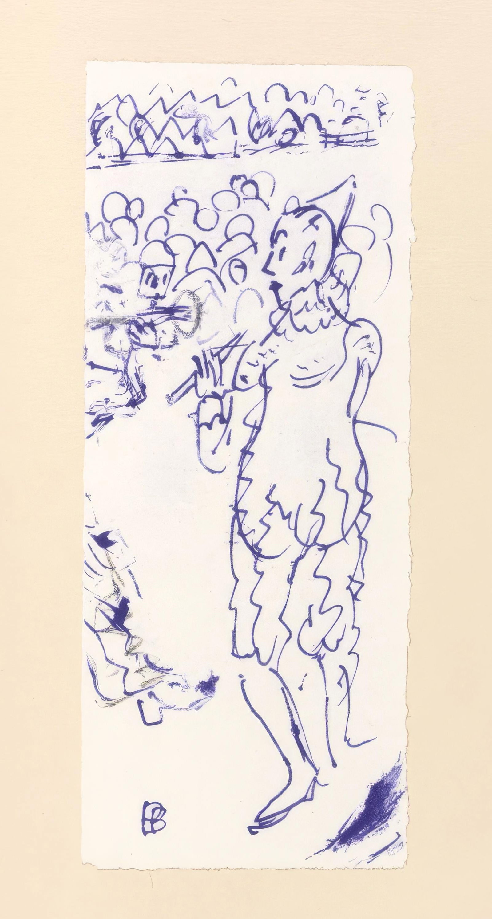 Pierre Bonnard lithograph from Correspondances 1944: Pierre Bonnard lithograph from Correspondances 1944 Pierre Bonnard's Sans titre (Untitled) from the 1944 edition of Correspondances is a masterful example of his intimate graphic language, blending