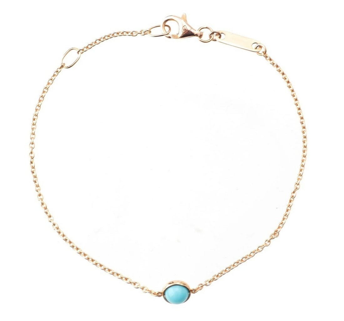 Piaget rose gold bracelet in blue turquoise chain bangle 5.9in 6.9in (1 of 8)