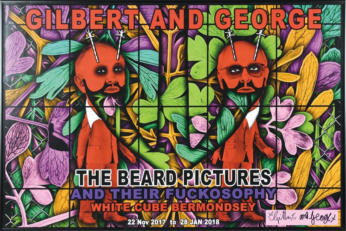 Gilbert And George Offset "The Beard Pictures and Their Fuckosophy" Red Men (1 of 1)