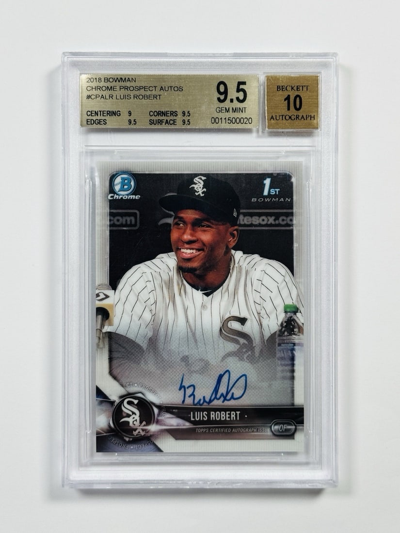 2018 BOWMAN CHROME LUIS ROBERT #CPALR 1ST BOWMAN CHROME PROSECT AUTO BGS 9.5 (1 of 2)
