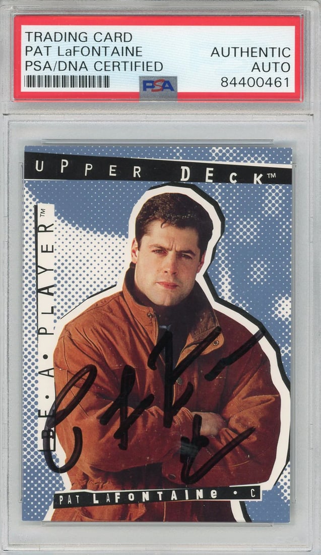 Pat LaFontaine Autographed 1995 Upper Deck Card #63 (PSA) (1 of 2)