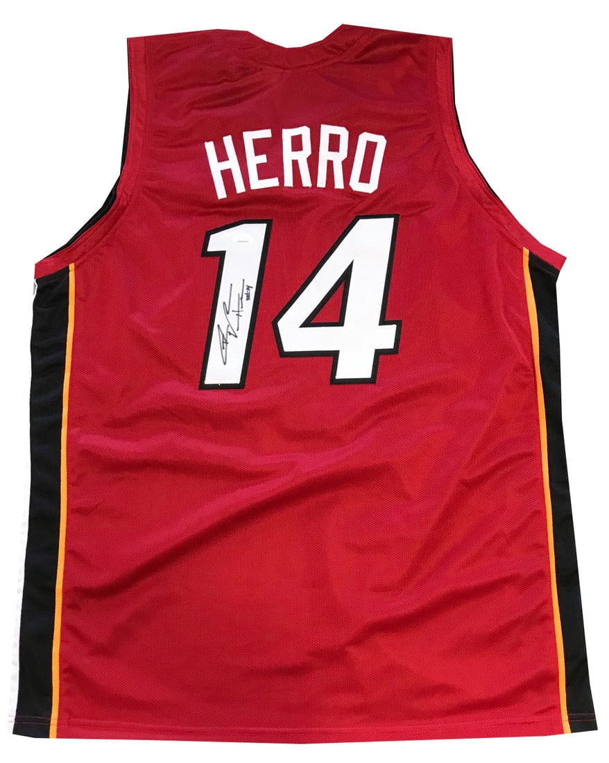 Tyler Herro Autographed Red Miami Heat Custom Jersey (JSA) (1 of 1)