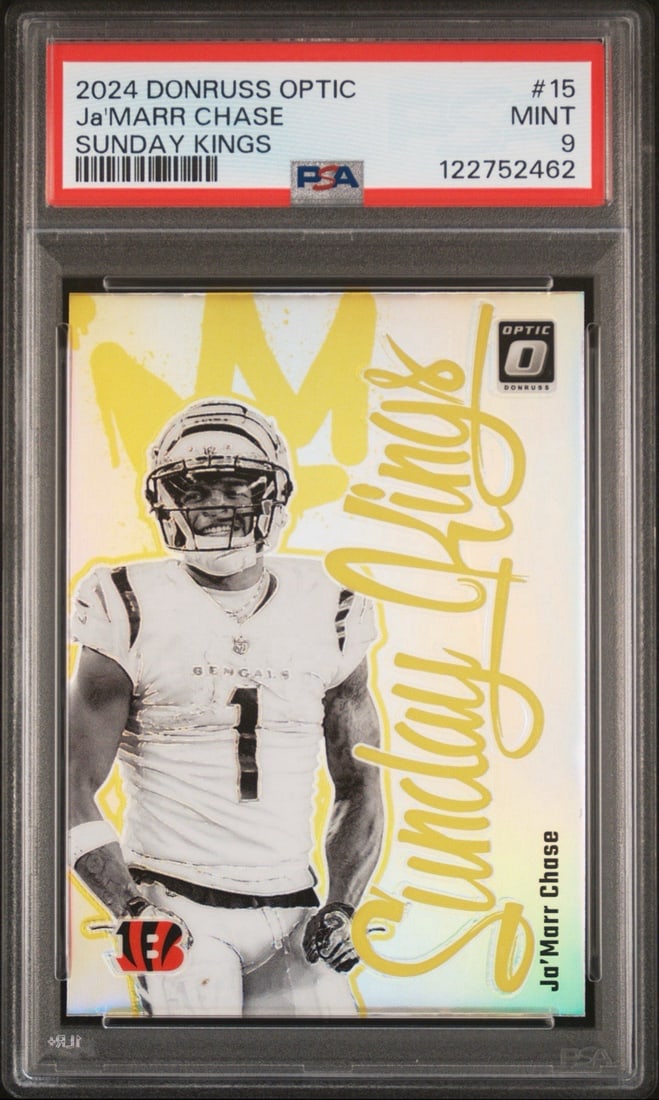 PANINI Donruss Optic Ja'Marr Chase Sunday Kings PSA 9 (1 of 3)