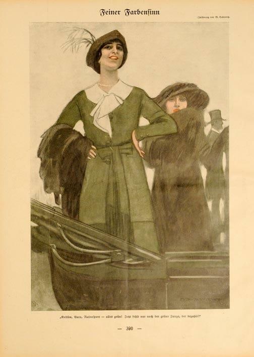 Simplicissimus 1913 By Marcello Dudovich Feiner Farbenfin On Linen Original (1 of 1)