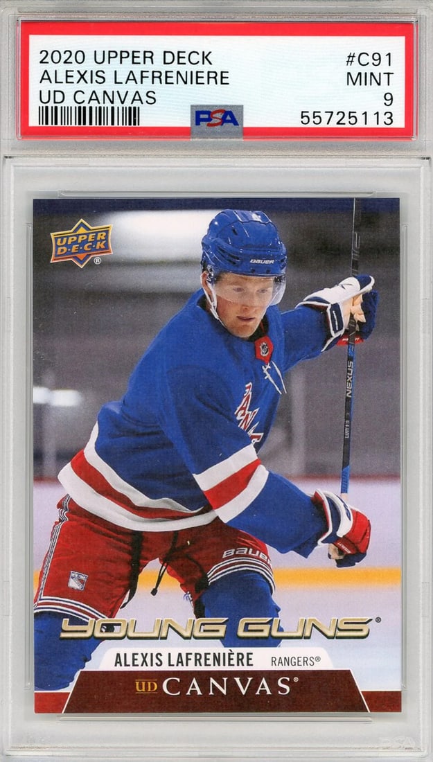 Alexis Lafreniere 2020 Upper Deck Canvas Rookie Card #C91 (PSA) (1 of 2)