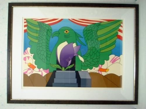 Go Yayanagi Bird Silkscreen Print 1981 Signed ED 148/ 150 Framed With Box (1 of 2)