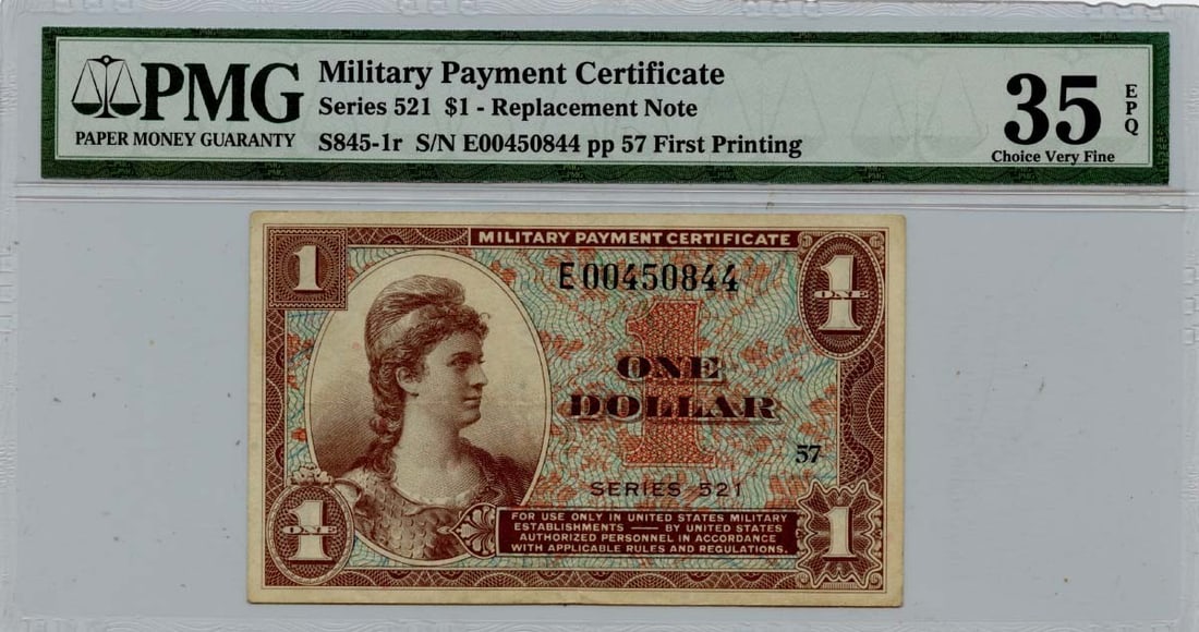 Series 521 $1 MPC PMG CH VF35 EPQ S845-1r Replacement (1 of 1)