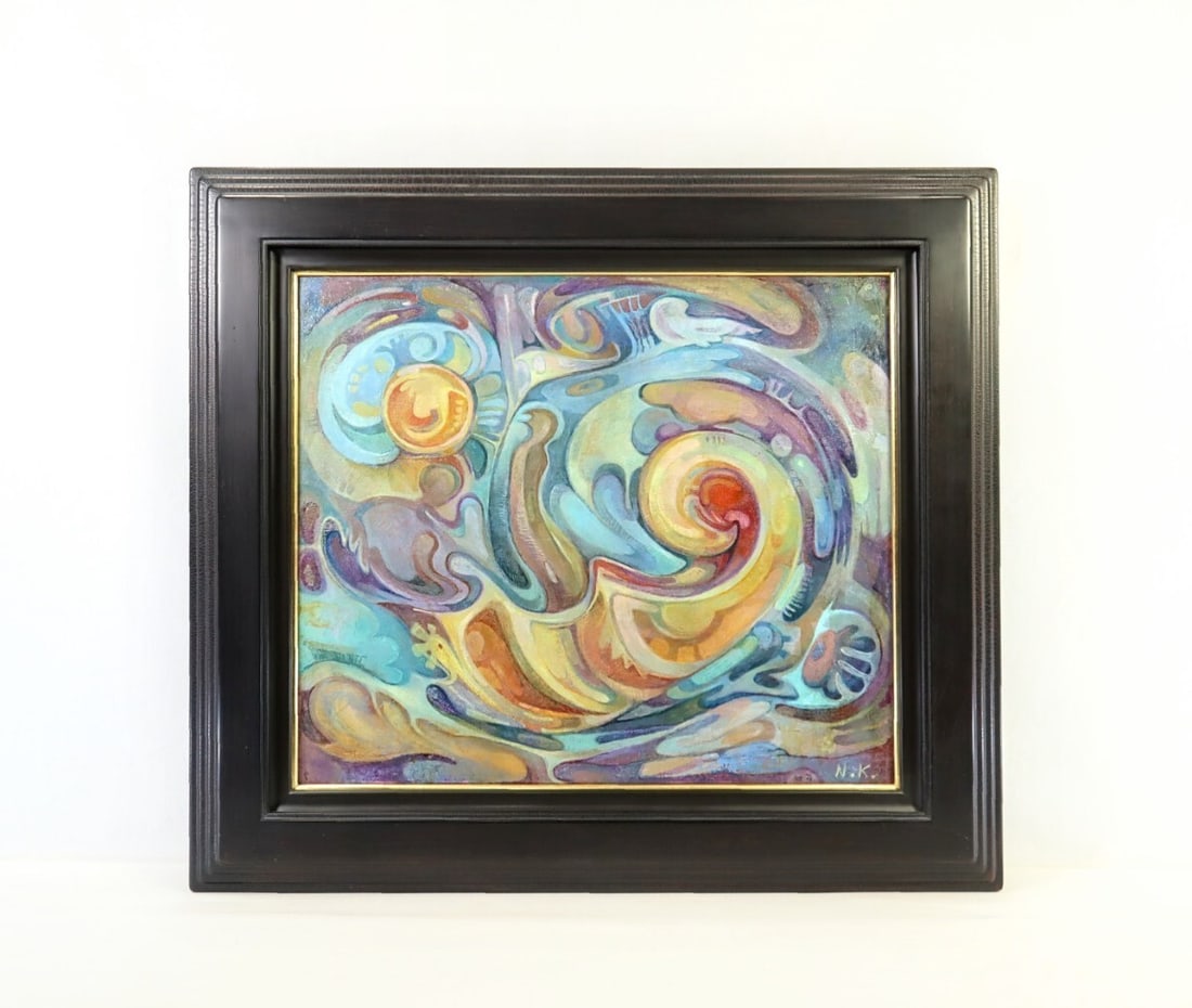 Nino Karumidze 2001 Original Oil Painting "The Boat" F10 Georgian Female Artist (1 of 10)