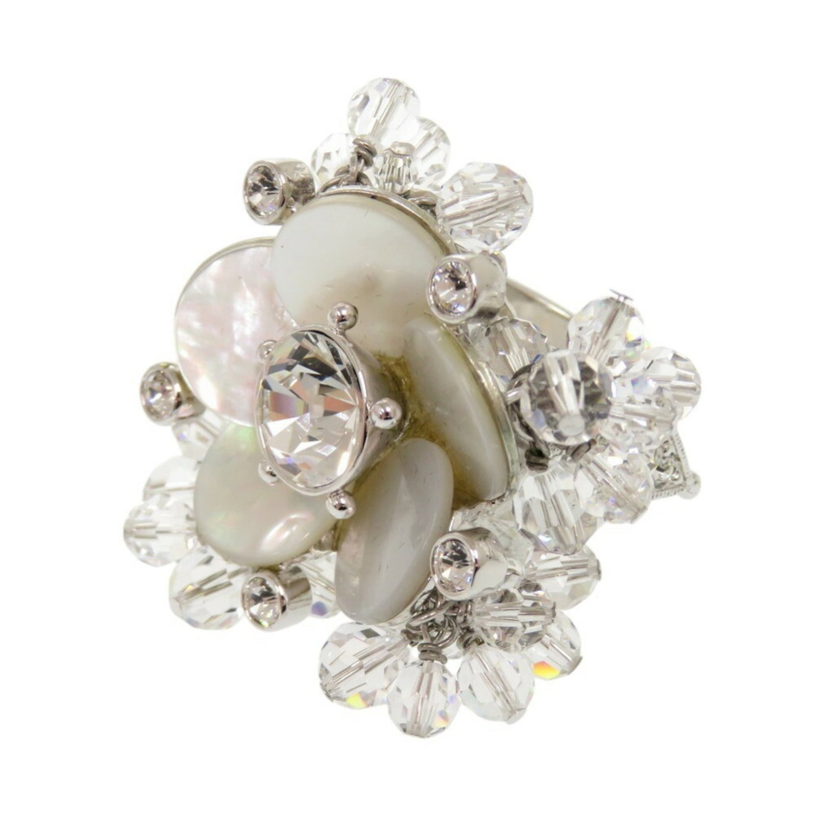 Christian Dior metal band ring: Christian Dior metal band ring A sleek and sophisticated silver band ring from Christian Dior, adorned with crystal accents that add a touch of glamour to any outfit. This versatile piece is crafted