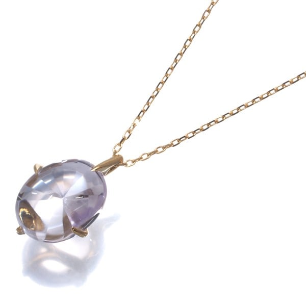 Star Jewelry Necklace Amethyst Cabochon 18K 750 Yellow Gold (1 of 4)