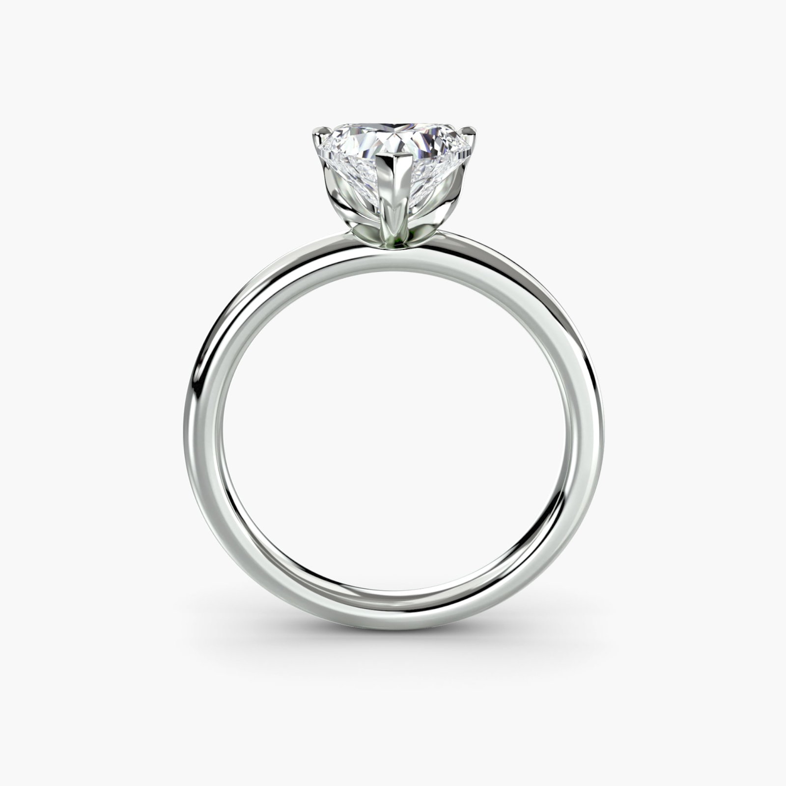 Solitaire Heart 14Kt White Gold Ring Setting: Solitaire Heart 14Kt White Gold Ring Setting Elegant and understated, this 14Kt white gold heart-shaped ring setting is a beautiful foundation for your own unique diamond design. With its sleek lines