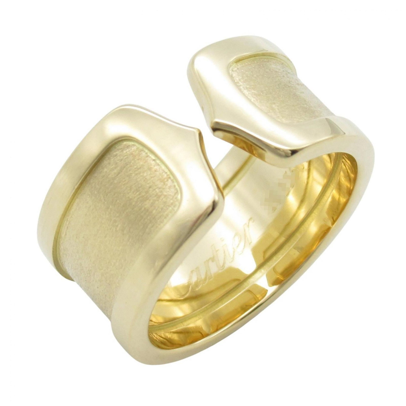 Cartier gold yellow ring band: Cartier gold yellow ring band A beautiful 18K yellow gold Cartier band ring, crafted with attention to detail and timeless elegance, features a slender profile that fits comfortably on the finger. Wit