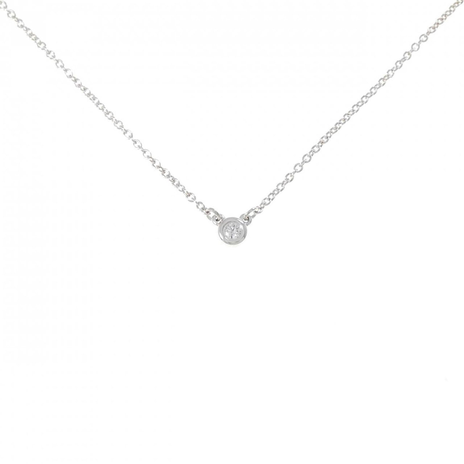 Tiffany by the yard necklace: Tiffany by the yard necklace A beautiful Tiffany by the yard necklace with a 3.7mm diamond pendant, set in sterling silver (925). The necklace has a classic design and is made from high-quality