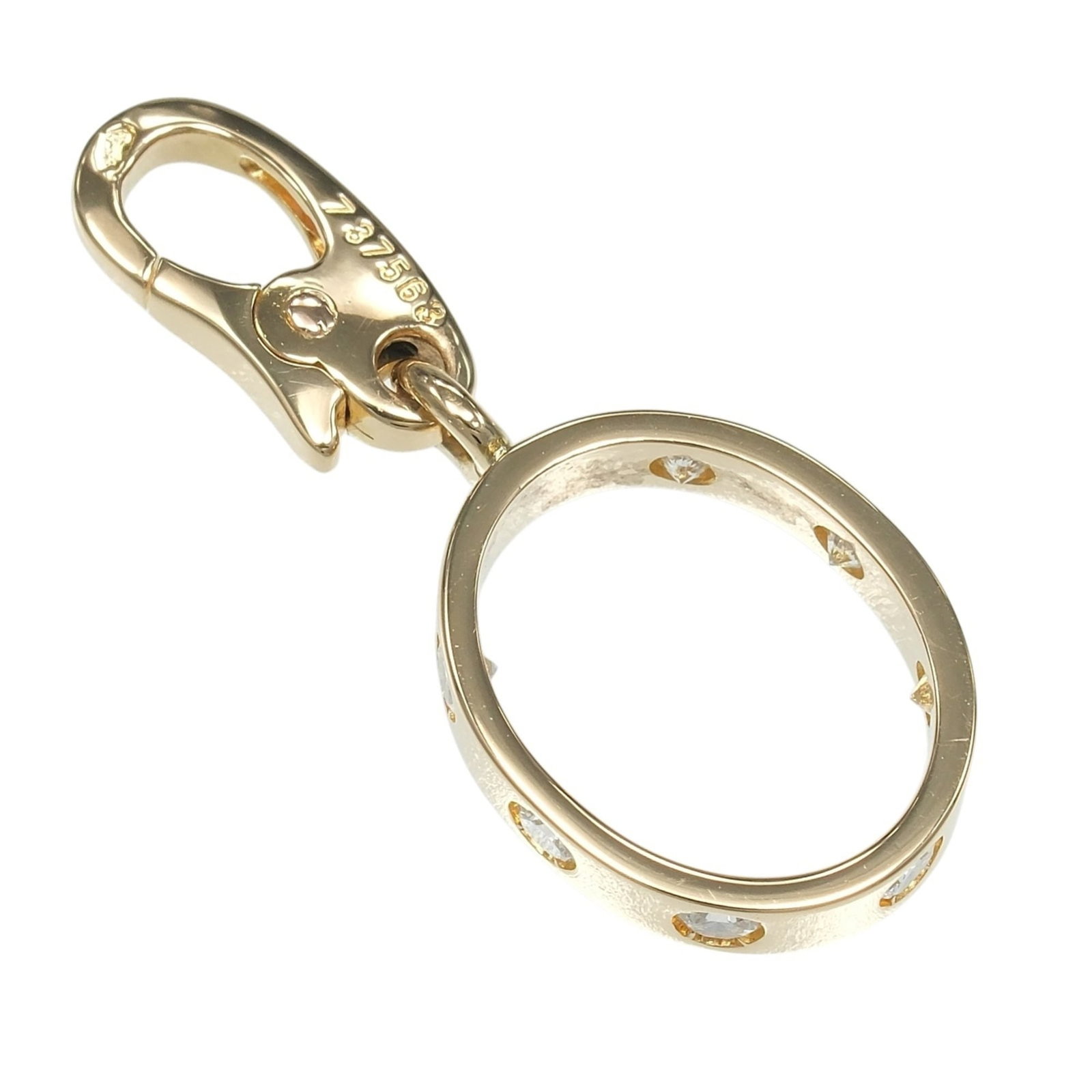 Cartier Love Charm Pendant Top, 18K Yellow Gold with Diamonds, Approx. 2.16g.: Cartier Love Charm Pendant Top, 18K Yellow Gold with Diamonds, Approx. 2.16g. A stunning Cartier Love Charm Pendant Top in 18K yellow gold, adorned with diamonds, adds a touch of elegance to any outfi