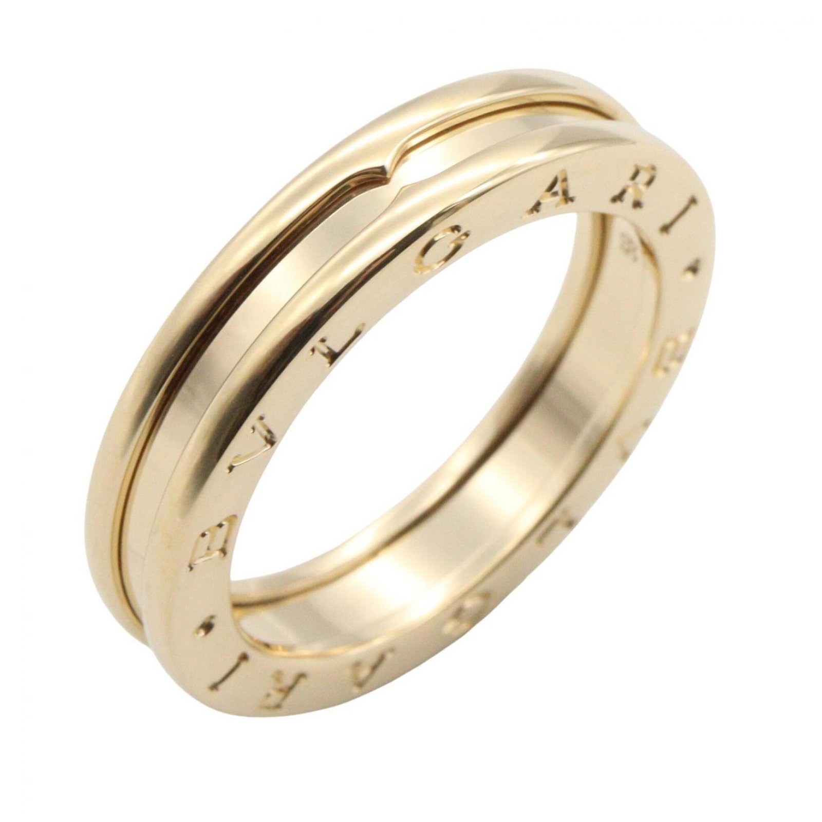 Bvlgari gold yellow band ring: Bvlgari gold yellow band ring A stunning 18K yellow gold band ring from Bvlgari, featuring a sleek and sophisticated design that catches the light with its warm, sunny hue. With some subtle signs of