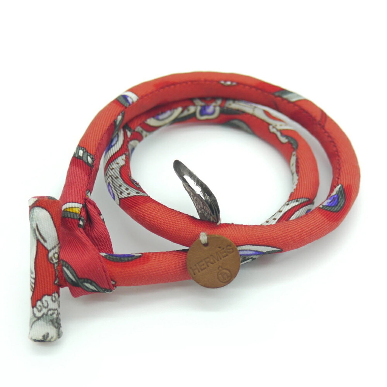 Petit Hermes Brides Necklace Ash Choker de Soie (1 of 5)