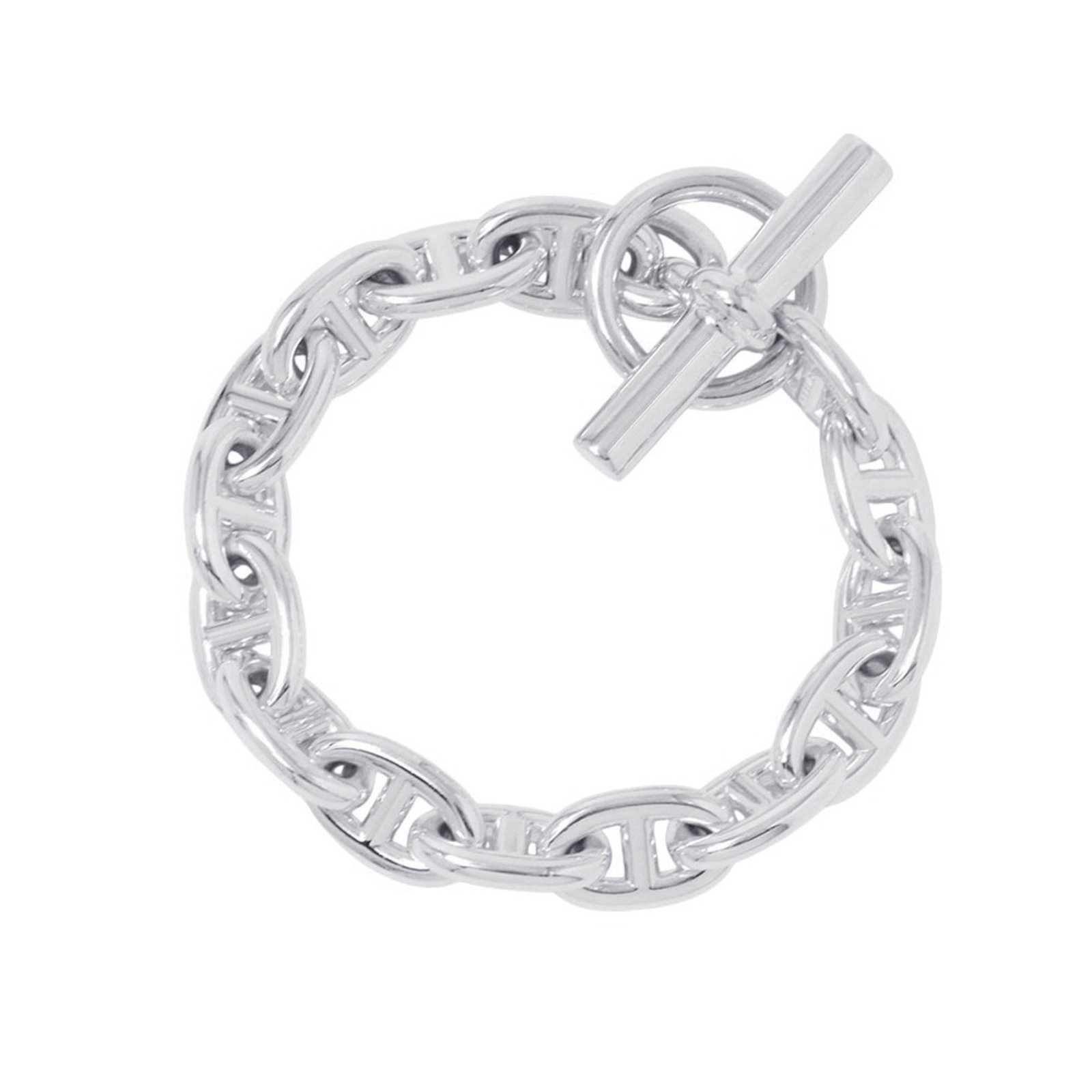 Hermes Charm Bracelet Silver 925: Hermes Charm Bracelet Silver 925 A sleek and sophisticated silver charm bracelet from Hermes, crafted with 925 sterling silver for a touch of luxury. Measuring 15.5cm in length, this elegant accessory