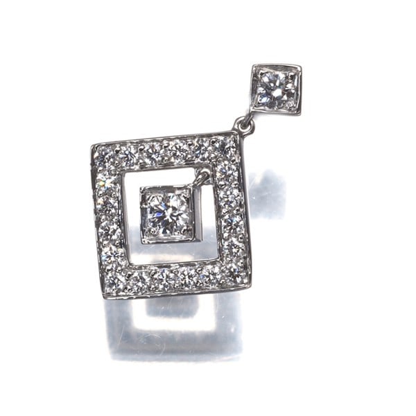 Tiffany&Co. Single Earring Diamond Square 950 Platinum (1 of 6)